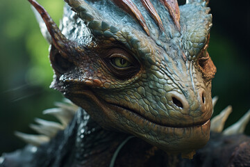 Generative AI image of fantasy animal monster amphibian in forest