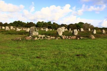 The Carnac stones are an exceptionally dense collection of megalithic sites near the south coast of Brittany in northwestern France