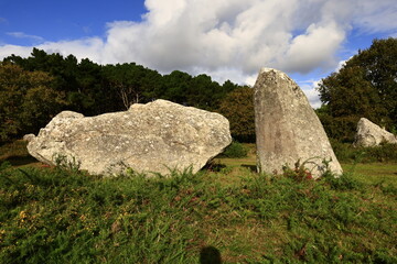 The Carnac stones are an exceptionally dense collection of megalithic sites near the south coast of Brittany in northwestern France