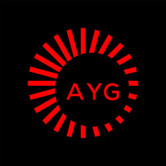 AYG  logo design template vector. AYG Business abstract connection vector logo. AYG icon circle logotype.
