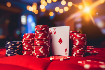 Luxurious restaurant casino las vegas vip night Generative AI poker slots cards roulette players gamers.