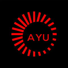 AYU  logo design template vector. AYU Business abstract connection vector logo. AYU icon circle logotype.
