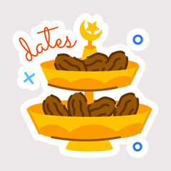 Grab this flat sticker of dates platter 