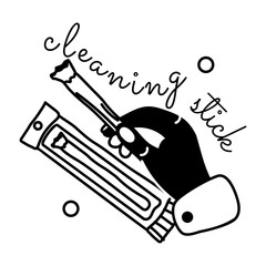 A glyph sticker depicting teeth cleaning stick 