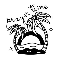 Handy glyph sticker of prayer time 