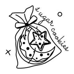 Trendy glyph sticker of ramadan cookies 