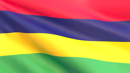 Fototapeta premium 3D rendering - development of the national flag of Mauritius