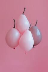 Pastel pink balloons on pink background .Minimal concept.