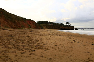View on the beach of Etang in the commune of Plaine-sur-Mer in the Loire-Atlantique department in western France.