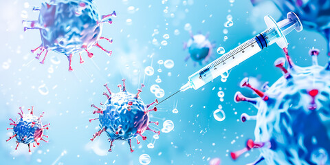 Image of the concept of treating disease through injections and vaccinations