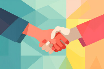 Successful Business Handshake: A Symbol of Trust and Collaboration in a Modern Corporate Meeting - obrazy, fototapety, plakaty
