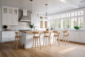 Modern kitchen interior, cozy and simple kitchen design