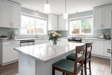 Fototapeta na wymiar Modern kitchen interior, cozy and simple kitchen design