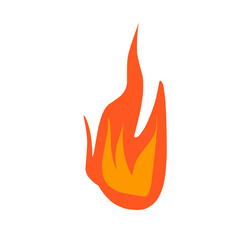 Set of red and orange fire flames. Collection of hot glowing elements. Idea of ​​energy and power. Isolated vector illustration in flat style