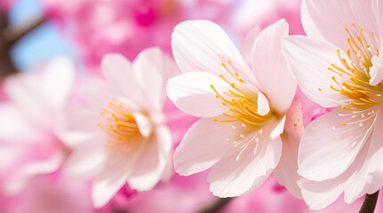 Fototapeta premium Macro of a beautiful cherry blossom flower.