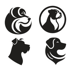 Dog head icon. Flat style. Cartoon dog face. Dog head icon. Flat style. Cartoon dog face.