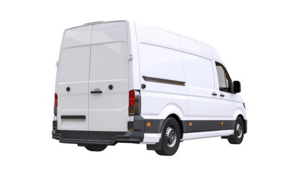 delivery van isolated on white