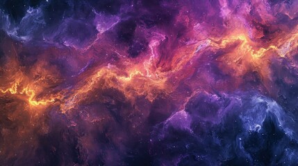 Colorful cosmic clouds and stars in a vibrant galaxy