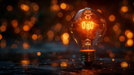 light bulb icon and business marketing strategy. isolated on black background,generative ai