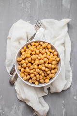 boiled chick pea in white bowl