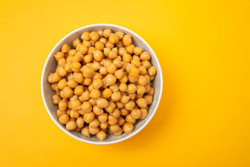 boiled chick pea in white bowl