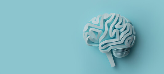 Human brain, mental health day concept - obrazy, fototapety, plakaty