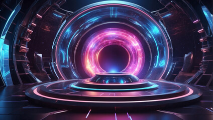 Obraz premium abstract blue tunnel