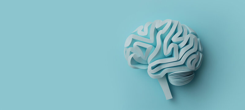 Human brain, mental health day concept