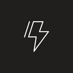 flash thunder power icon, flash lightning bolt icon with thunder bolt - Electric power icon symbol - Power energy icon sign in filled, thin, line, outline and stroke style for apps and website