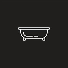 Bathtub icon, design element, editable stroke and solid glyph, flat, stylist, design template