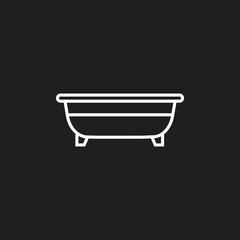 Bathtub icon, design element, editable stroke and solid glyph, flat, stylist, design template