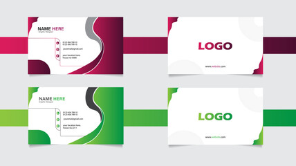 modern business card 2 colors print templates Vector illustration. Stationery design. identity 