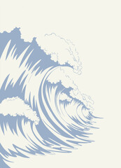 Fototapeta na wymiar A big wave. Vector tsunami drawing