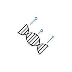 gene concept line icon. Simple element illustration. gene concept outline symbol design.