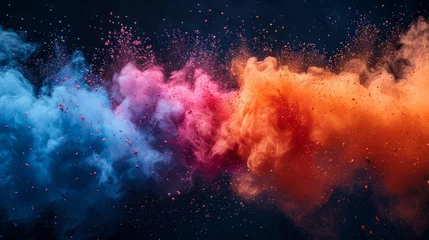 Fototapeten Explosion of colored powder against a black background. Freeze motion. © DZMITRY