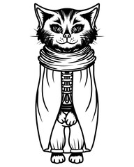 Cute cat coloring book or active page