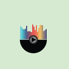 illustration of icon of music play