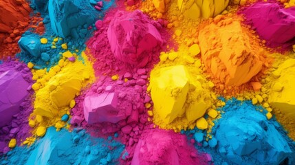 Colored powder for holi festival, indian festival of colors