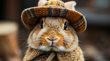 Obraz premium Whimsical Tiny Creature Donning a Stylish Hat