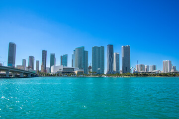 Obraz premium Architecture of the city of Miami view from the south channel