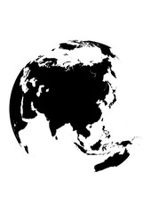 Planet Earth World Map on transparent background