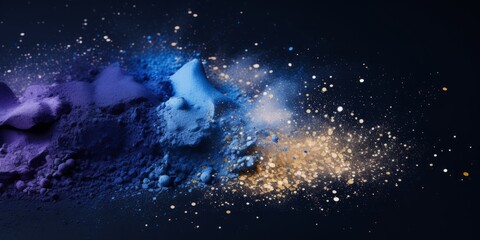 Obraz na płótnie Canvas Cosmetic powder explosion on a black background.