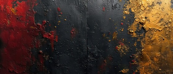 Red and Black Abstract Art, Yellow and Black Painting on Canvas, Colorful Abstract Artwork with Red, Yellow, and Black Hues, Vibrant Mixed Media Art Displaying Red, Yellow, and Black Colors.