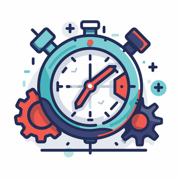 Time Management settings icon vector symbol