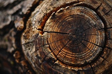 Abstract Oak Circle: A Macro View of Nature's Rings and Growth