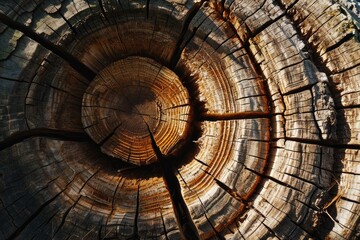 Concentric Rings of History: Abstract Oak Circle Texture