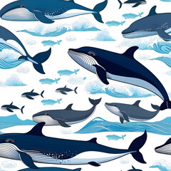 Obraz na płótnie Canvas whale in the sea, ai-generatet