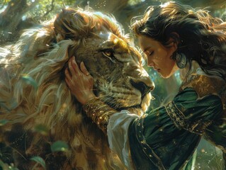 the tarot Strength taming a lion with gentle courage and inner resolve