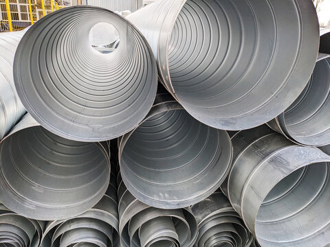 Close-up of ventilation tubes stack