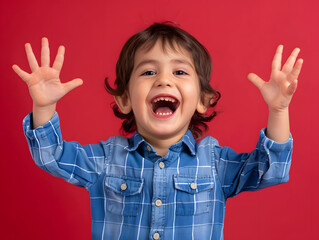 Emotionale Analyse: Kind zeigt verschiedene Emotionen vor einem psychologischen Hintergrund